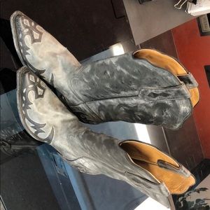 Grey Distressed Cowboy Boots